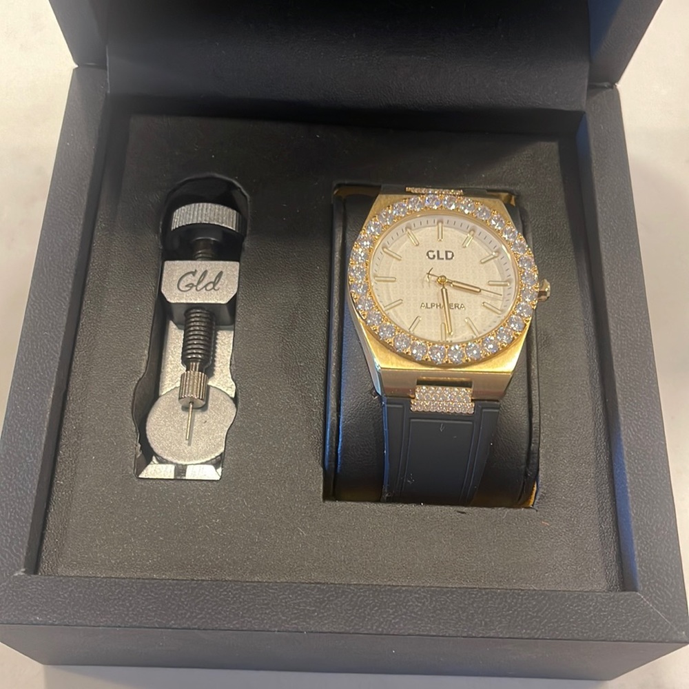 Gold Stainless Steel Diamond Watch
